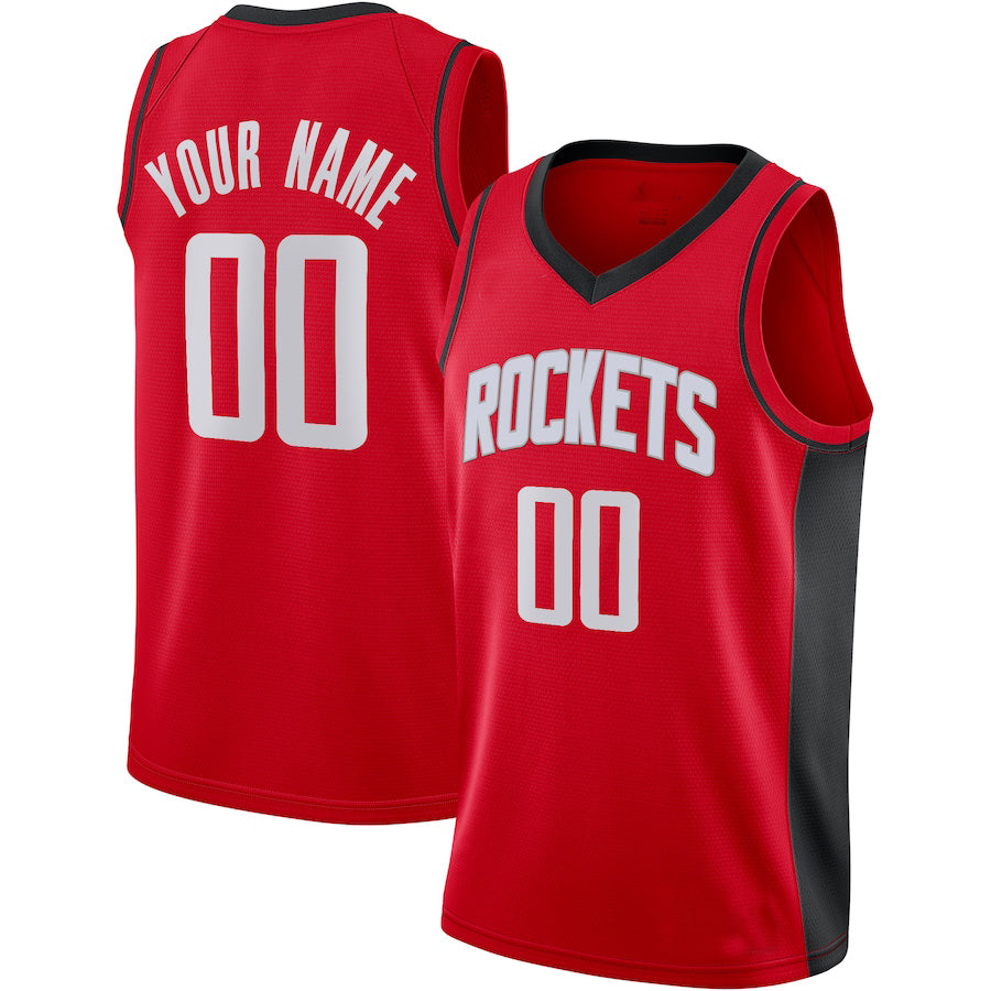 Custom H.Rockets 2020-21 Swingman Jersey Red Icon Edition Stitched Basketball Jersey