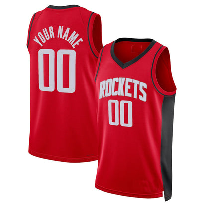 Custom H.Rockets 2021-22 Diamond Swingman Jersey Red Icon Edition Stitched Basketball Jersey