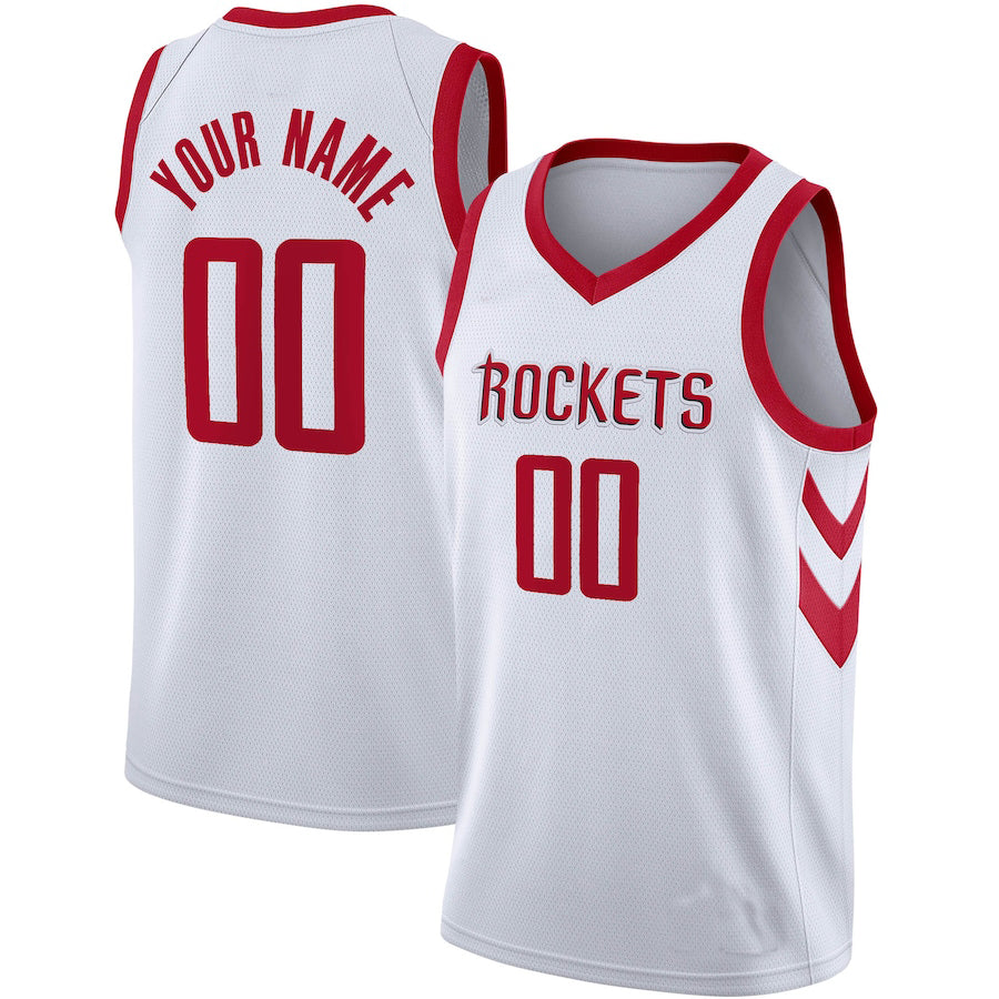 Custom H.Rockets Swingman Association Editio White Stitched Basketball Jersey