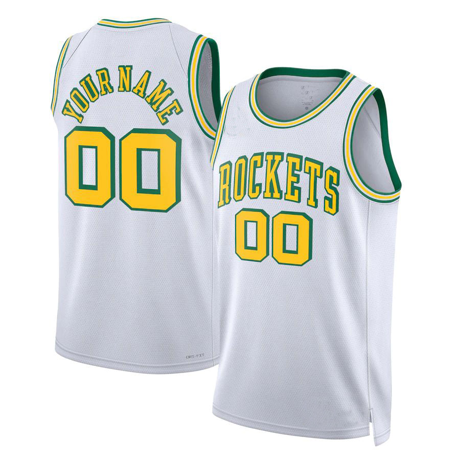 Custom H.Rockets Unisex 2022-23 Swingman Jersey Classic Edition White Stitched Basketball Jersey