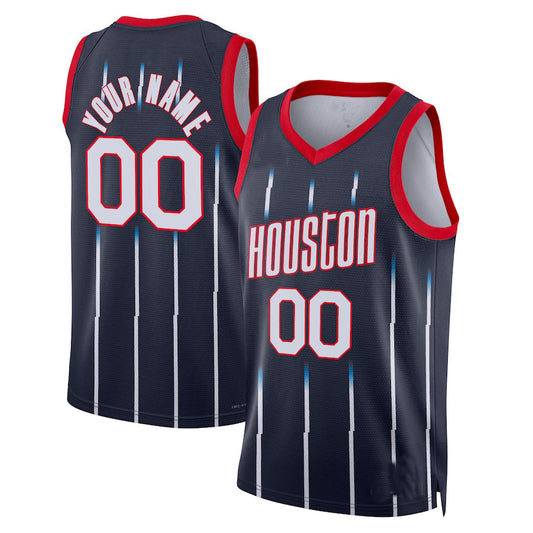 Custom H.Rockets Unisex 2022-23 Swingman Jersey City Edition Navy Stitched Basketball Jersey