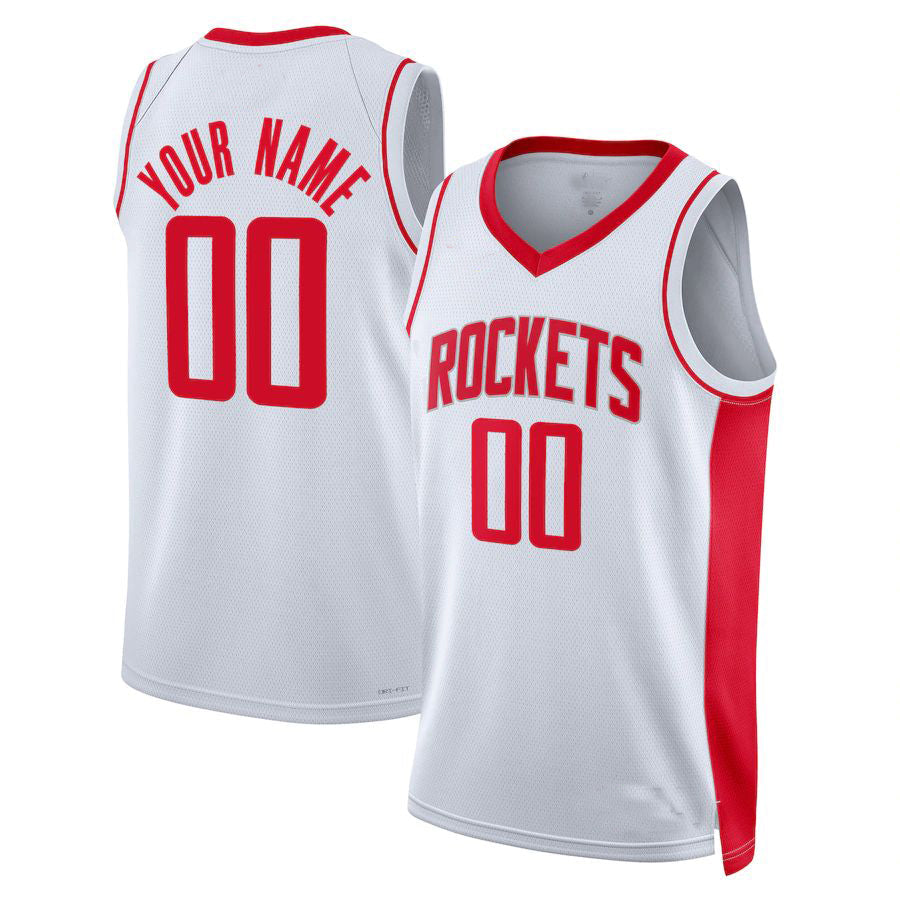 Custom H.Rockets Unisex 2022-23 Swingman Jersey White Association Edition Stitched Basketball Jersey