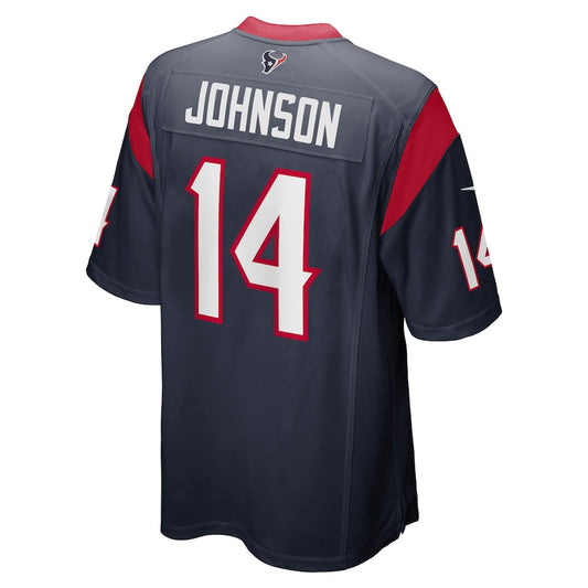 H.Texans #14 Tyler Johnson Navy Game Player Jersey Stitched American Football Jerseys