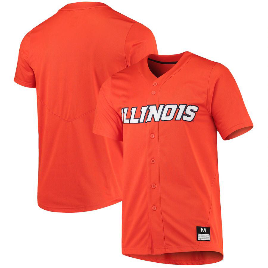 I.Fighting Illini Replica Baseball Jersey Orange Stitched American College Jerseys