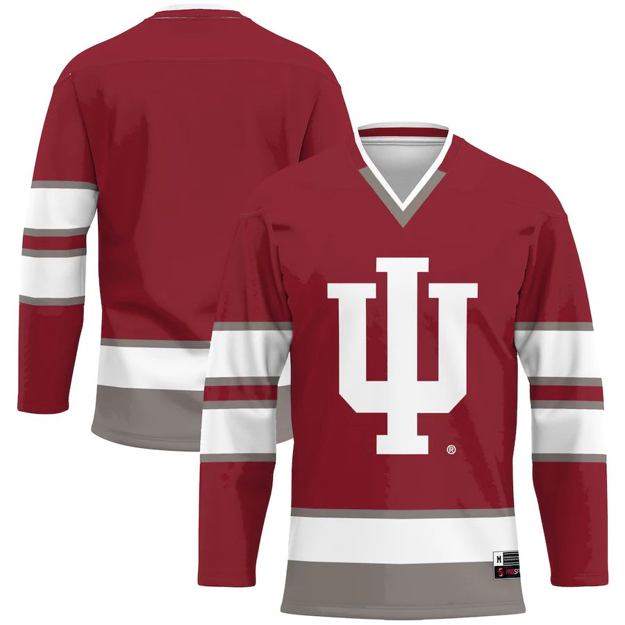 IN. Hoosiers Hockey Jersey Crimson Stitched American College Jerseys