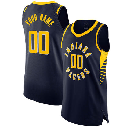 Custom IN.Pacers  Authentic Jersey Icon Edition Navy Stitched Basketball Jersey