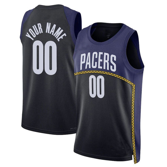 Custom IN.Pacers  Unisex 2022-23 Swingman  Icon Edition Navy Stitched Basketball Jersey