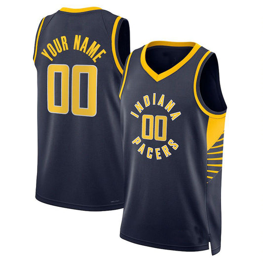 Custom IN.Pacers Unisex 2022-23 Swingman  Icon Edition Navy Stitched Basketball Jersey