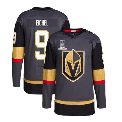 V.Golden Knights #9 Jack Eichel 2023 Stanley Cup Champions Authentic Alternate Player Jersey - Gray Hockey Jerseys