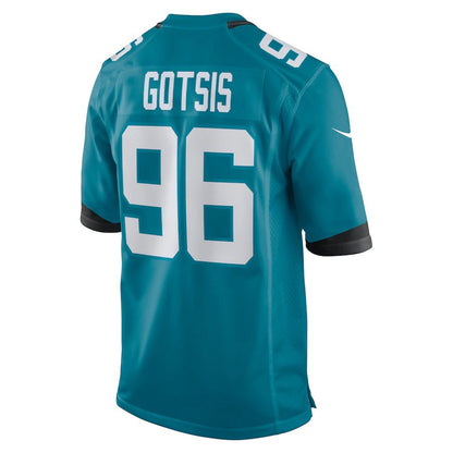 J.Jaguars #96 Adam Gotsis Teal Game Jersey Stitched American Football Jerseys