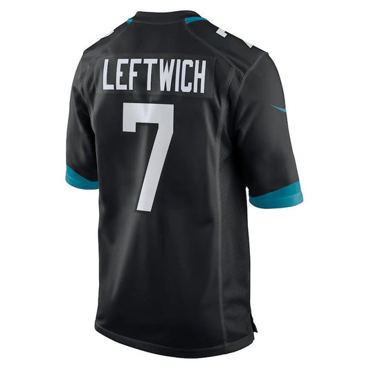 J.Jaguars #7 Byron Leftwich Black Alternate Retired Player Game Jersey Stitched American Football Jerseys