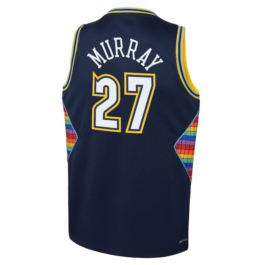 D.Nuggets #27 Jamal Murray 2021-22 Swingman Jersey  Icon Edition Navy Stitched American Basketball Jersey