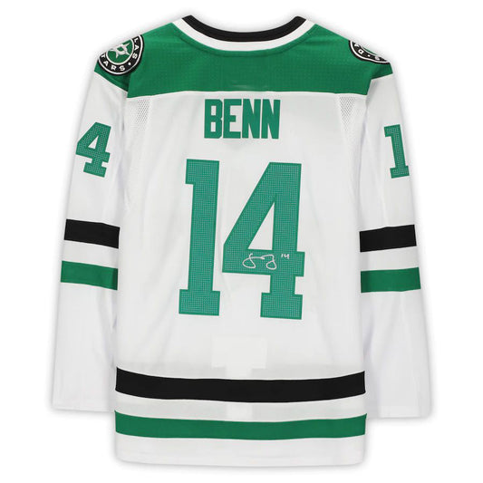 D.Stars #14 Jamie Benn Fanatics Authentic Autographed  Jersey White Stitched American Hockey Jerseys