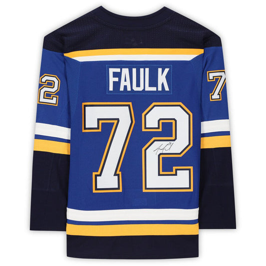 St.L.Blues #72 Justin Faulk Fanatics Authentic Autographed Blue Stitched American Hockey Jerseys