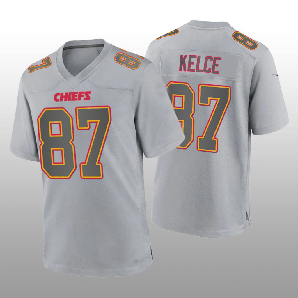 kC.Chiefs #87 Travis Kelce Gray Atmosphere Fashion Game Jersey Stitched American Football Jerseys