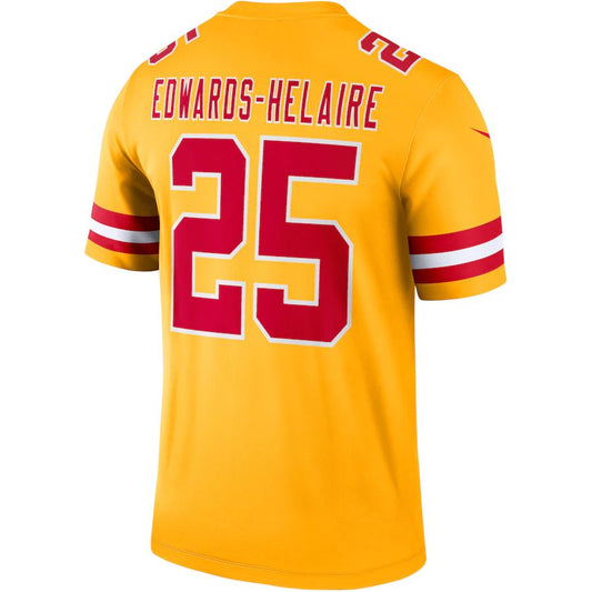 KC.Chiefs #25 Clyde Edwards-Helaire  Gold Inverted Legend Jersey Stitched American Football Jerseys