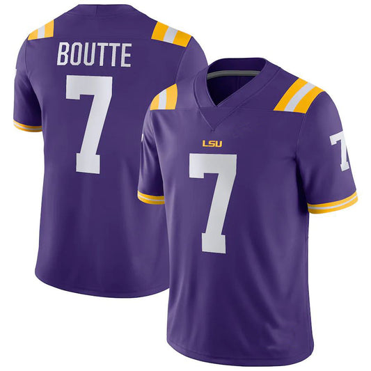 L.Tigers #7 Kayshon Boutte  NIL Replica Purple Football Jersey Stitched American College Jerseys