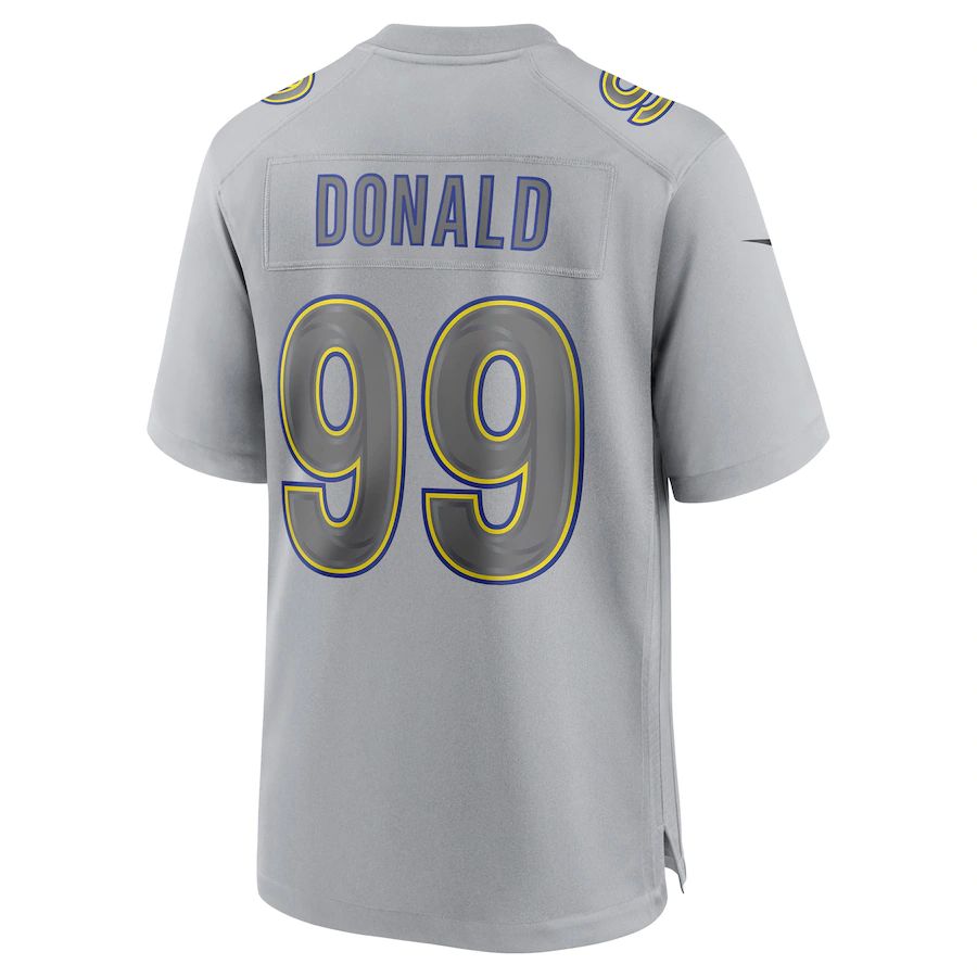 LA.Rams #99 Aaron Donald Gray Atmosphere Fashion Game Jersey Stitched American Football Jersey