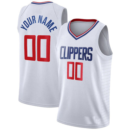 Custom LA.Clippers 2020-21 Swingman White Association Edition Stitched Basketball Jersey