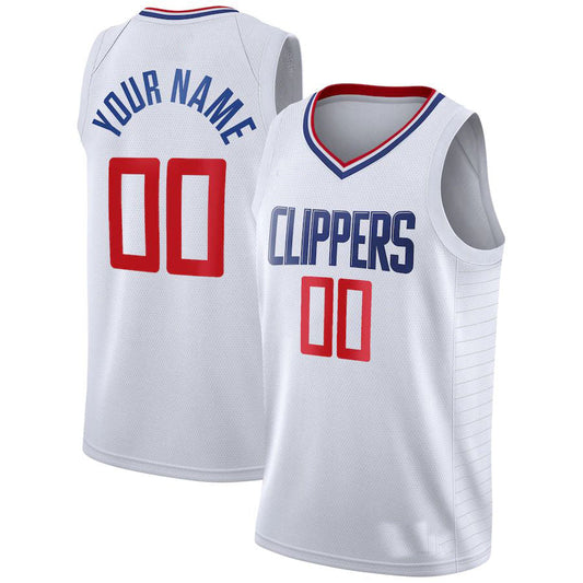 Custom LA.Clippers 2020-21 Swingman White Association Edition Stitched Basketball Jersey