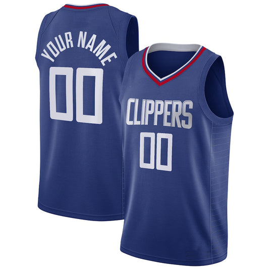 Custom LA.Clippers 2020-21 Swingman Jersey Royal Icon Edition Stitched Basketball Jersey