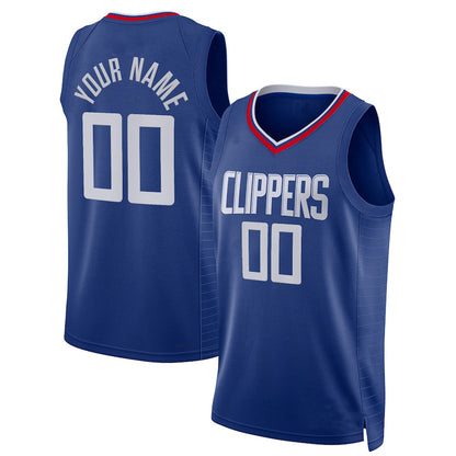 Custom LA.Clippers 2021-22 Diamond Swingman  Royal Icon Edition Stitched Basketball Jersey