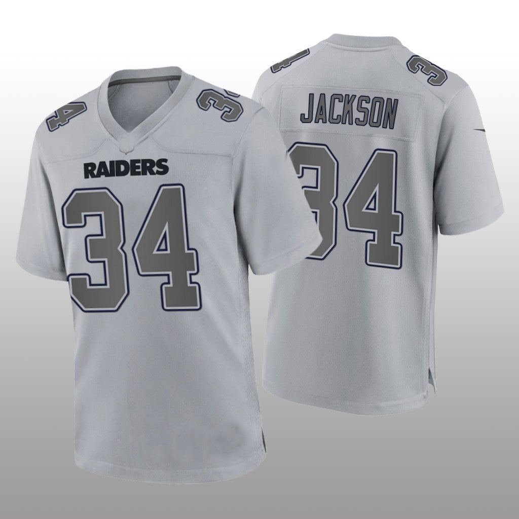 LV.Raiders #34 Bo Jackson Gray Atmosphere Game Retired Player Jersey Stitched American Football Jerseys