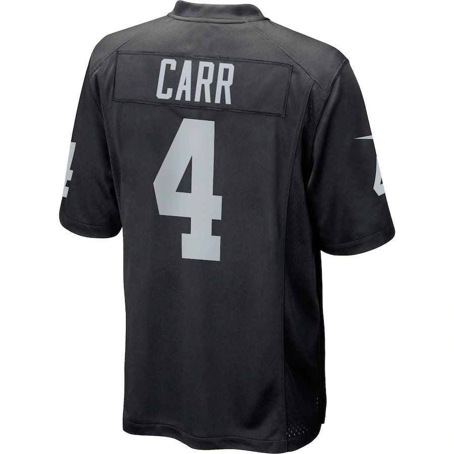 LV.Raiders #4 Derek Carr  Black Game Player Jersey Stitched American Football Jerseys