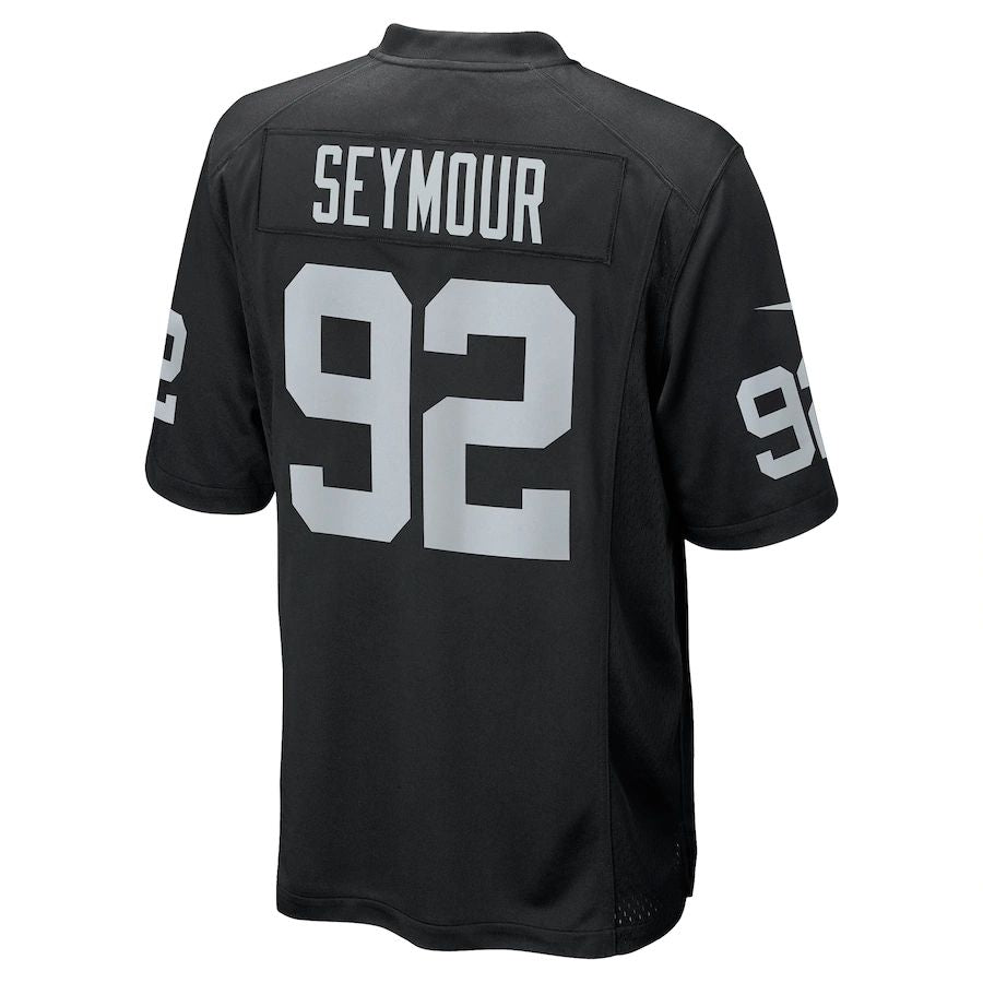 LV. Raiders #92 Richard Seymour Black Retired Player Game Jersey Stitched American Football Jerseys