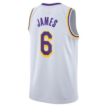 LA.Lakers #6 LeBron James Unisex 2022-23 Swingman Jersey White Association Edition Stitched American Basketball Jersey