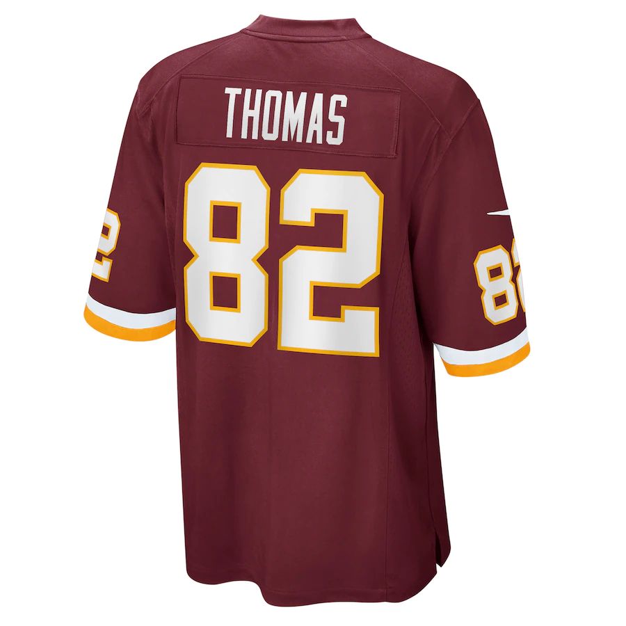 W.Football Team #82 Logan Thomas Burgundy Game Player Jersey Stitched American Football Jerseys