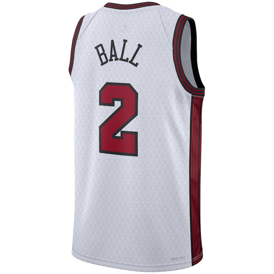 C.Bulls #2 Lonzo Ball Unisex 2022-23 Swingman Jersey City Edition White Stitched American Basketball Jersey