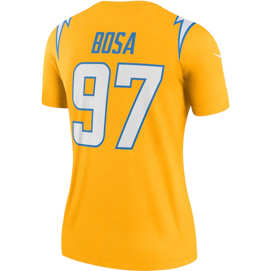 LA.Chargers #97 Joey Bosa Gold Inverted Legend Jersey Stitched American Football Jerseys