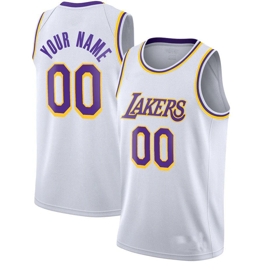 Custom LA.Lakers 2020-21 Swingman Jersey Association Edition  White Stitched Basketball Jersey