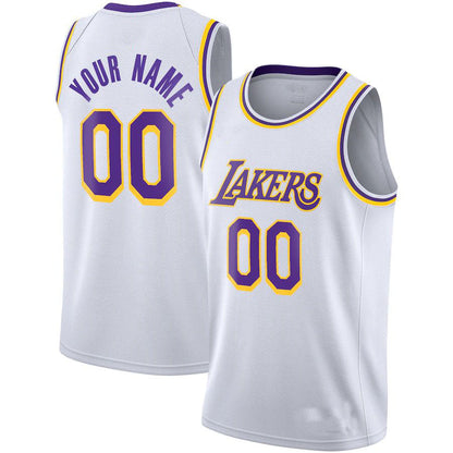 Custom LA.Lakers 2020-21 Swingman Jersey Association Edition  White Stitched Basketball Jersey