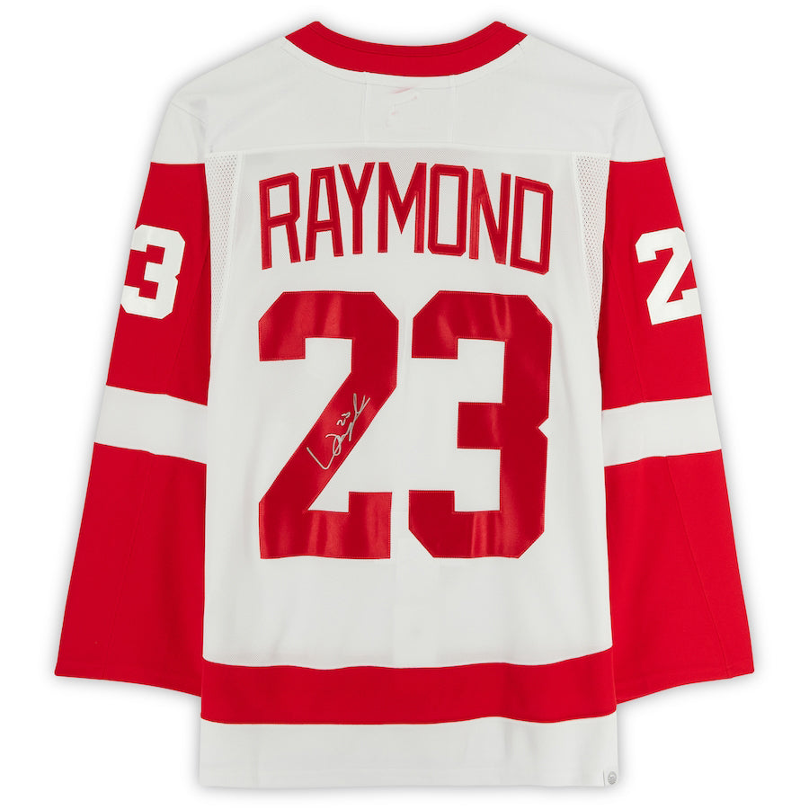 D.Red Wings #23 Lucas Raymond  Fanatics Authentic Autographed Jersey White Stitched American Hockey Jerseys