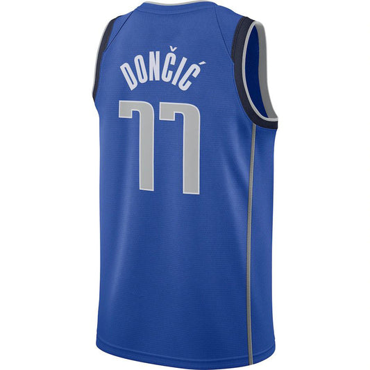 D.Mavericks #77 Luka Doncic 2020-21 Swingman Jersey Blue Icon Edition Stitched American Basketball Jersey