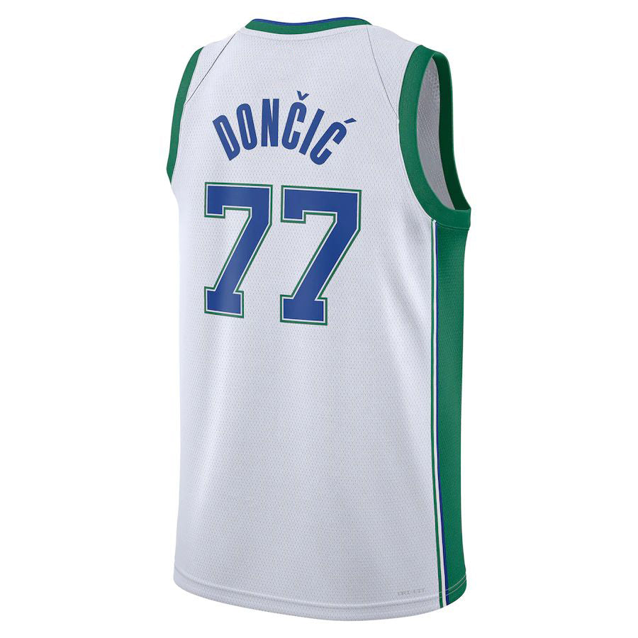 D.Mavericks #77 Luka Doncic 2021-22 Swingman Jersey City Edition White Stitched American Basketball Jersey