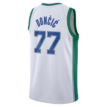 D.Mavericks #77 Luka Doncic 2021-22 Swingman Jersey City Edition White Stitched American Basketball Jersey