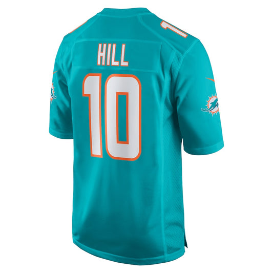 M.Dolphins #10 Tyreek Hill  Aqua Game Jersey Stitched American Football Jerseys