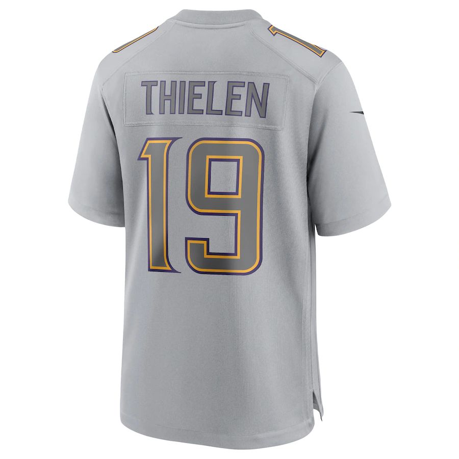 MN.Vikings #19 Adam Thielen Gray Atmosphere Fashion Game Jersey Stitched American Football Jerseys