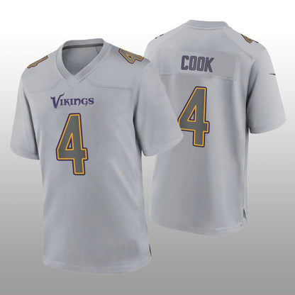 MN.Vikings #4 Dalvin Cook Gray Atmosphere Fashion Game Jersey Stitched American Football Jerseys