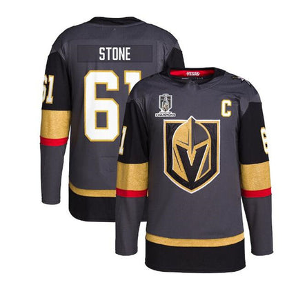 V.Golden Knights #61 Mark Stone 2023 Stanley Cup Champions Authentic Alternate Player Jersey - Gray Hockey Jerseys