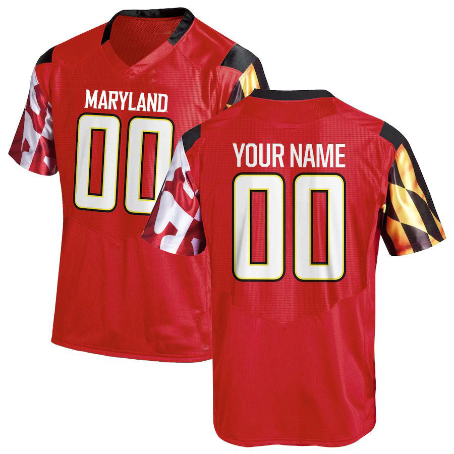 Custom M.Terrapins Under Armour Replica Jersey  Football Jersey  Red American Stitched College Jerseys