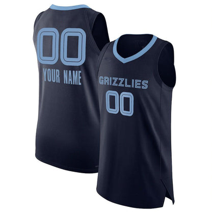 Custom M.Grizzlies 2021-22 Diamond Swingman Authentic  Jersey Navy  Icon Edition Stitched Basketball Jersey