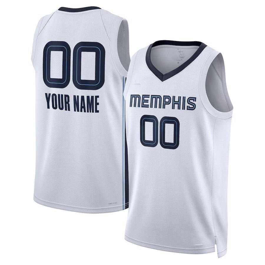 Custom M.Grizzlies Unisex 2022-23 Swingman Jersey White Association Edition Stitched Basketball Jersey