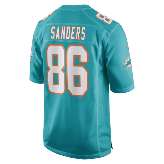 M.Dolphins #86 Braylon Sanders Aqua Game Player Jersey Stitched American Football Jerseys