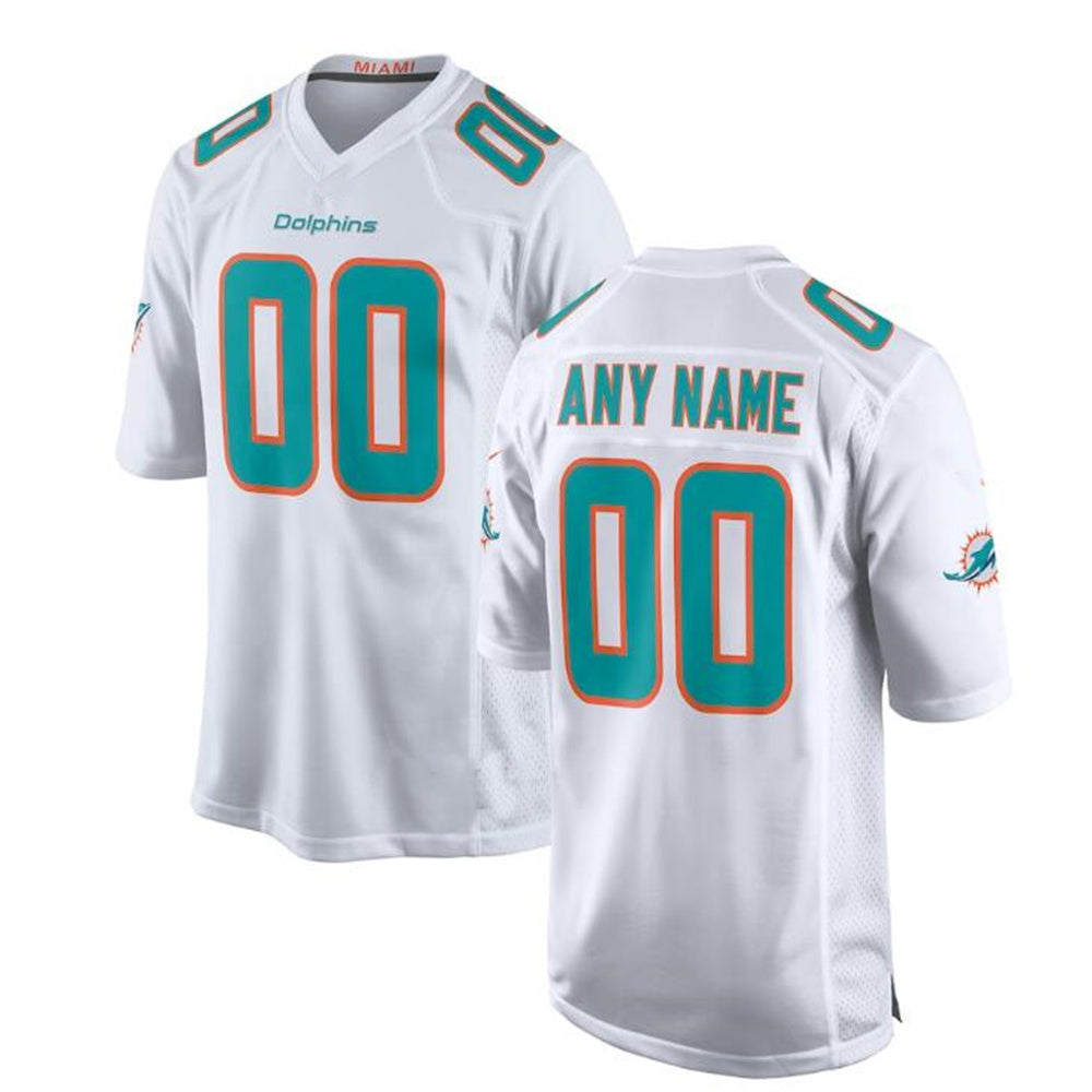 Custom M.Dolphins White Game Jersey American Stitched Football Jerseys