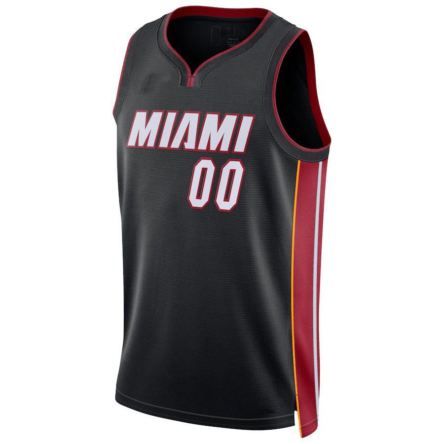 Custom M.Heat 2021-22 Diamond Swingman Jersey Black Icon Edition Statement Edition Stitched Basketball Jersey