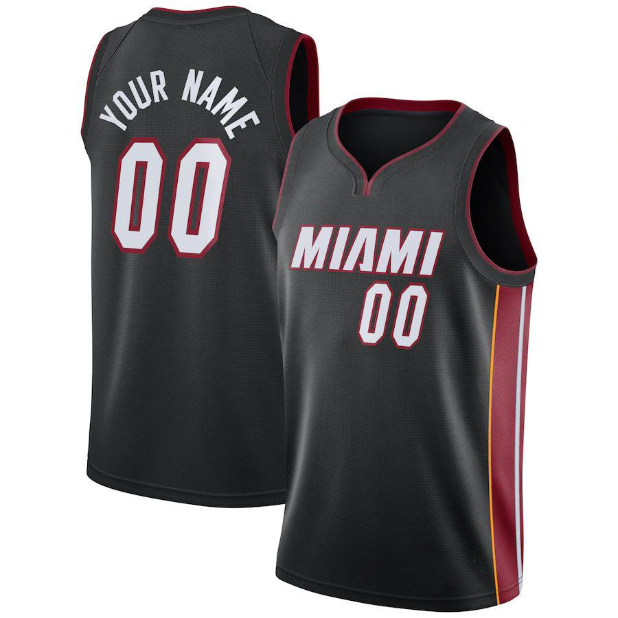 Custom M.Heat Swingman Jersey Black Icon Edition Statement Edition Stitched Basketball Jersey